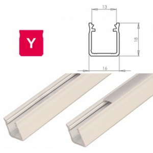 Hliníkový profil LUMINES Y 1m pro LED pásky, bílý lakovaný